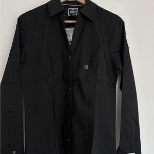 Express Classic Black Button Down Shirt The Essential Shirt Stretch